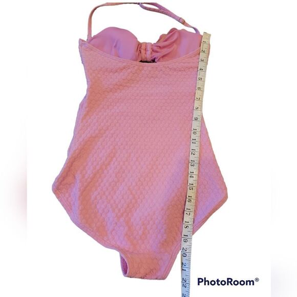Kate Spade Marina Piccola Textured One Piece Swimsuit Bathing Suit Pink S - Picture 9 of 15